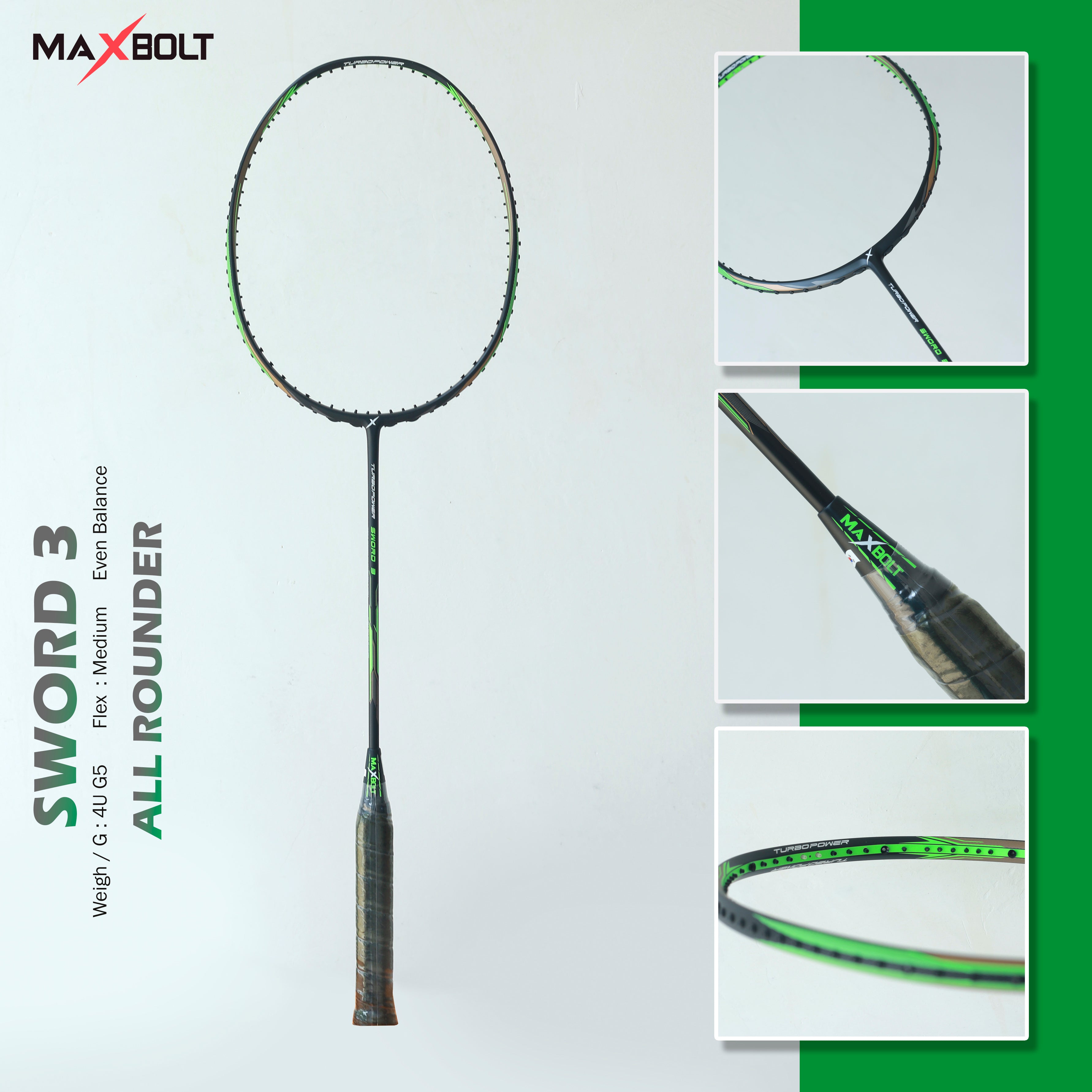 MAXBOLT SWORD 3 - BADMINTON RACKET – Maxbolt